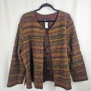 Vintage 1990s First Option Too Striped Mohair Blend Cardigan 2X